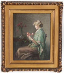 Seated Woman With Flowers by Abbott Fuller Graves