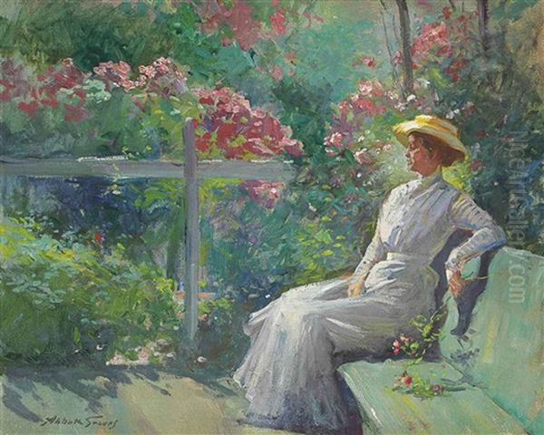 Lady In The Garden - view 1