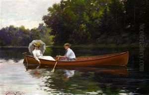 Rowing To Picnic Rock by Abbott Fuller Graves