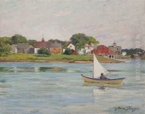 Skiff Near A Coastal Maine Village by Abbott Fuller Graves
