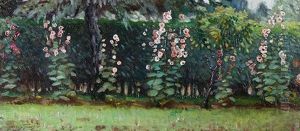 Row Of Hollyhocks