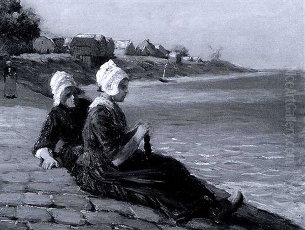 Sitting By The Water / A Dutch Scene - view 1