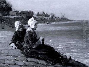 Sitting By The Water / A Dutch Scene by Abbott Fuller Graves