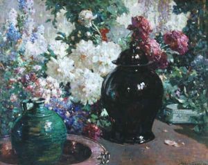 Peonies And Chinese Jar by Abbott Fuller Graves