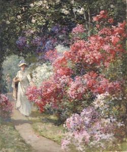 Strolling In The Garden by Abbott Fuller Graves