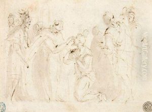 Heilung Des Blindgeborenen. Fruhes 17. Jh by Giovanni Baglione