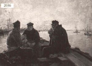 Fishermen Conversing In A Rowboat by Abbott Fuller Graves