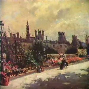 Spring Blossoms/a Street Scene by Abbott Fuller Graves