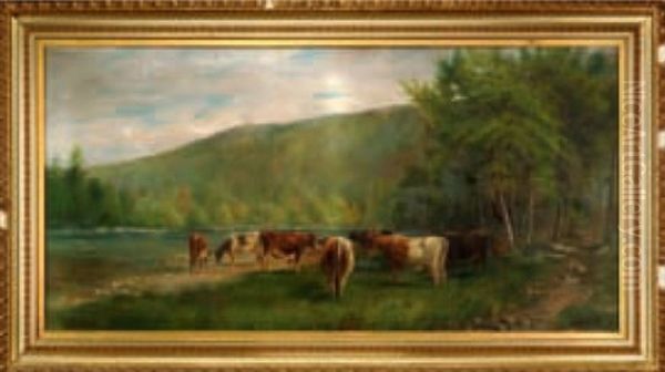 Landscape With Cows At A Stream - view 1