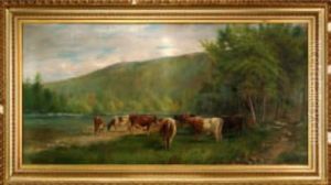 Landscape With Cows At A Stream by Albert Melville Graves