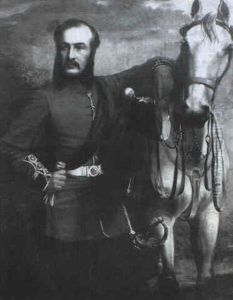 Portrait Of A Captain Of The Welsh Regiment,                Three-quarter-length, Wearing Uniform And Standing Beside