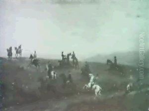 French Huntsmen On A Heath by A. du Gravier