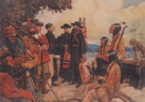 Father Hennepin, Jesuit Priest, Taking Leave Of La Salle To Discover The Headwaters Of The Mississippi Father Hennepin, Jesuit Priest, Taking Leave Of La Salle To Discover The Headwaters Of The Mississippi