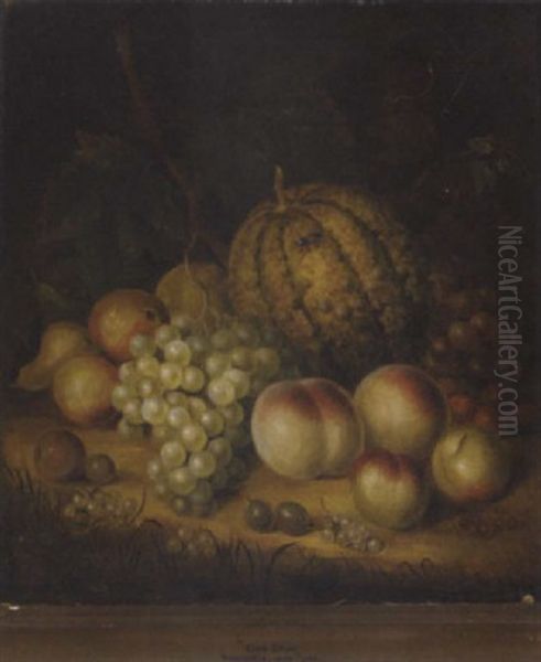 Grapes, Peaches, Whitecurrants, Gooseberries, Pears, Cherries And A Melon - view 1