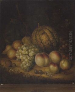 Grapes, Peaches, Whitecurrants, Gooseberries, Pears, Cherries And A Melon
