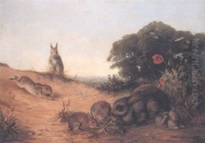 Rabbit Family by Henry Barnard Gray