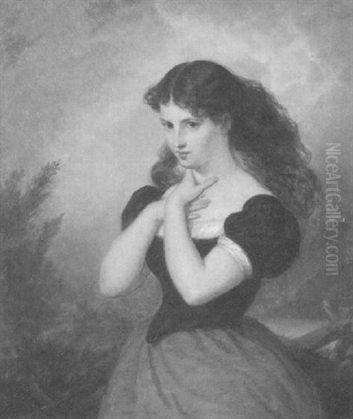 Portrait Of A Young Woman In A Landscape - view 1