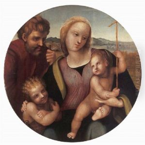The Holy Family With The Infant Saint John The Baptist, The City Of Pistoia Beyond by Leonardo Grazia