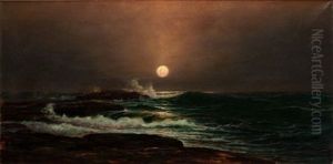 Coastal Surf By Moonlight