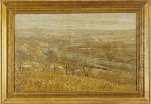 Pennsylvania Landscape With Winding River And Steel Mills by Harry E. Greaves