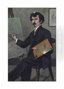Portrait Of James Mcneill Whistler (1834-1903), Seated At An Easel