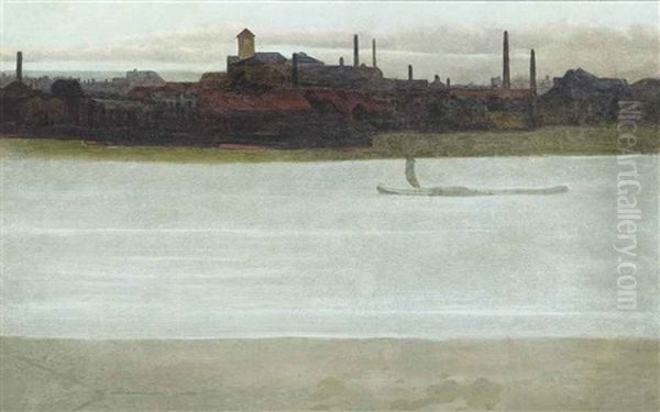 Battersea Reach, London, Twilight - view 1