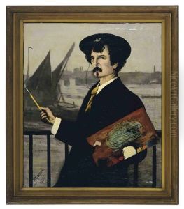 Portrait Of James Abbott Mcneill Whistler In Front Of The Thames