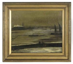 Snow Storm & Ice, Battersea Beach (+ Untitled; 2 Works) by Walter Greaves