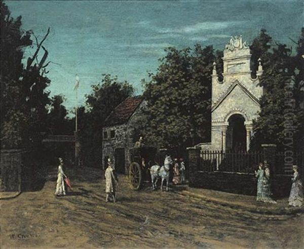 Elegant Figures By A Gateway - view 1