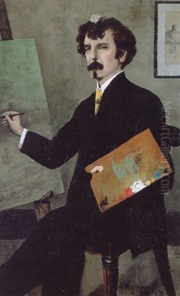 Portrait Of Whistler At His Easel - view 1