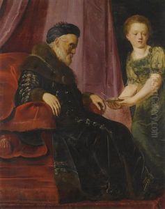 King David And Abishag by Pieter Fransz de Grebber