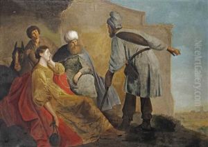 The Laborer Of Gibea Offering Hospitality To The Levite And His Concubine (book Of Judges 19: 15-20) by Pieter Fransz de Grebber