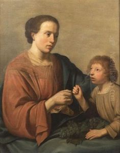 A Young Boy Drinking From A Glass Held By A Woman: An Allegory by Pieter Fransz de Grebber