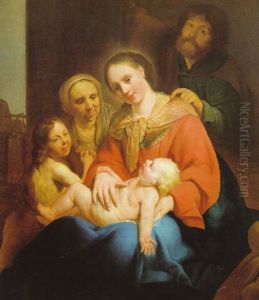 Die Heilige Familie Mit Dem Johannesknaben Und Der Heiligen Elisabeth by Pieter Fransz de Grebber