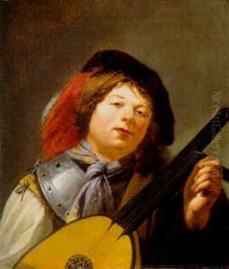 A Youth Tuning A Lute