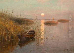 Sonnenaufgang Uber Dem Bodden by Fritz Grebe