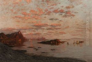 The Summer Night In The Lofodan Isle, Norway by Fritz Grebe