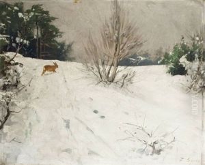 Hase Im Schnee by Fritz Grebe