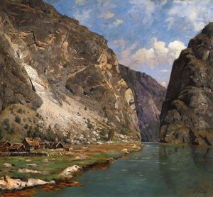 Norwegische Fjordlandschaft by Fritz Grebe