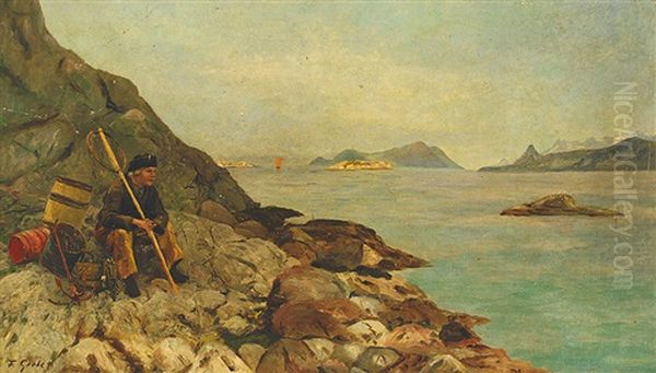 Wartender Fischer In Norwegischer Landschaft - view 1
