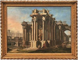 Antikes Architekturcapriccio Mit Ruinen Und Personen