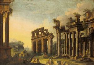 Capriccio Architettonico Di Rovine Con Figure