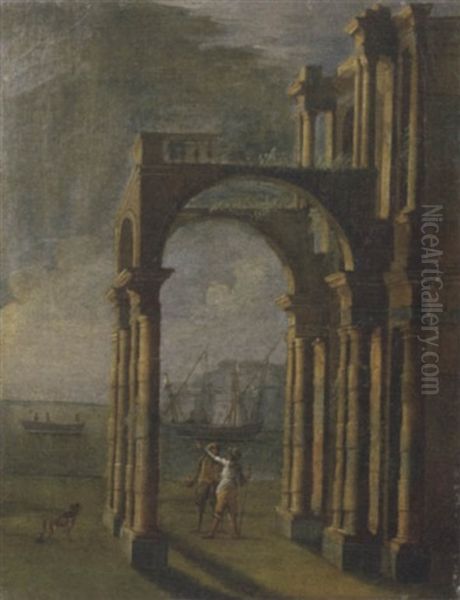 Portico Con Astanti Presso Una Marina - view 1