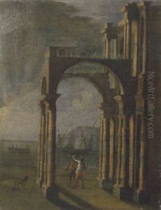 Portico Con Astanti Presso Una Marina Portico Con Astanti Presso Una Marina