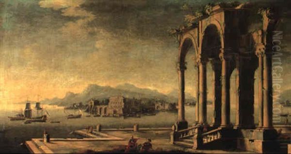 Capriccio View Of Vessels Outside A Mediterranean Port - view 1