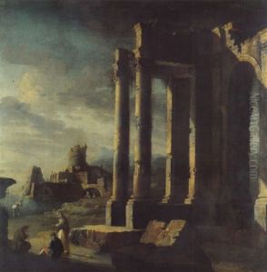 Capriccio Architettonico Con Rovine E Figure by Gennaro Greco