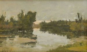 Lever De Brume Sur L'etang by Jean Baptiste de Greef
