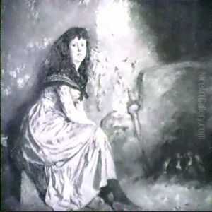 Girl Seated By The Hearth by Charles Green