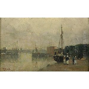 Shore And Landscape by Charles Edwin Lewis Green