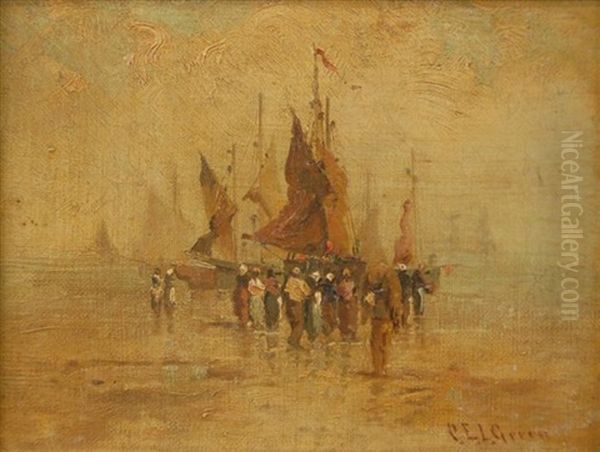 Figures On Beach, Newlyn, England - view 1
